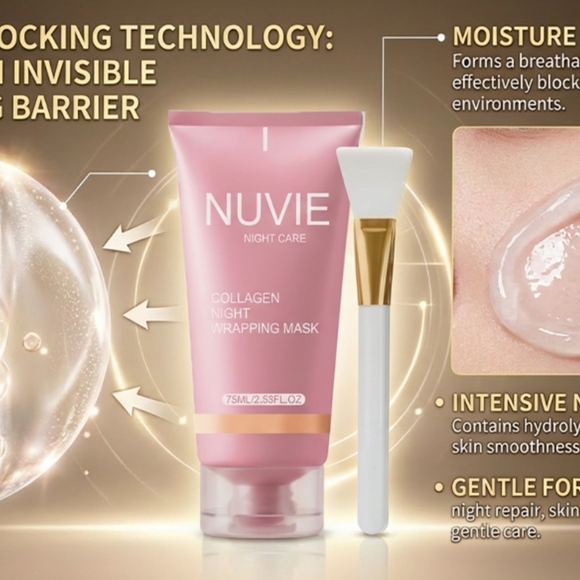 Nuvie Other - NWT NUVIE Collagen Night Wrapping Mask 2.53 Fl. Oz.